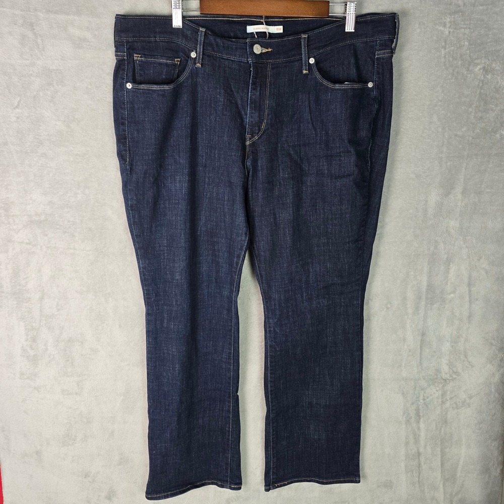 Levis Classic Bootcut Jeans Womens 18W S Dark Indigo Stretch Denim‎ 23649-0012
